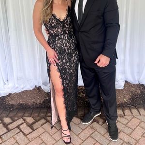 Lace Nude & Black Dress